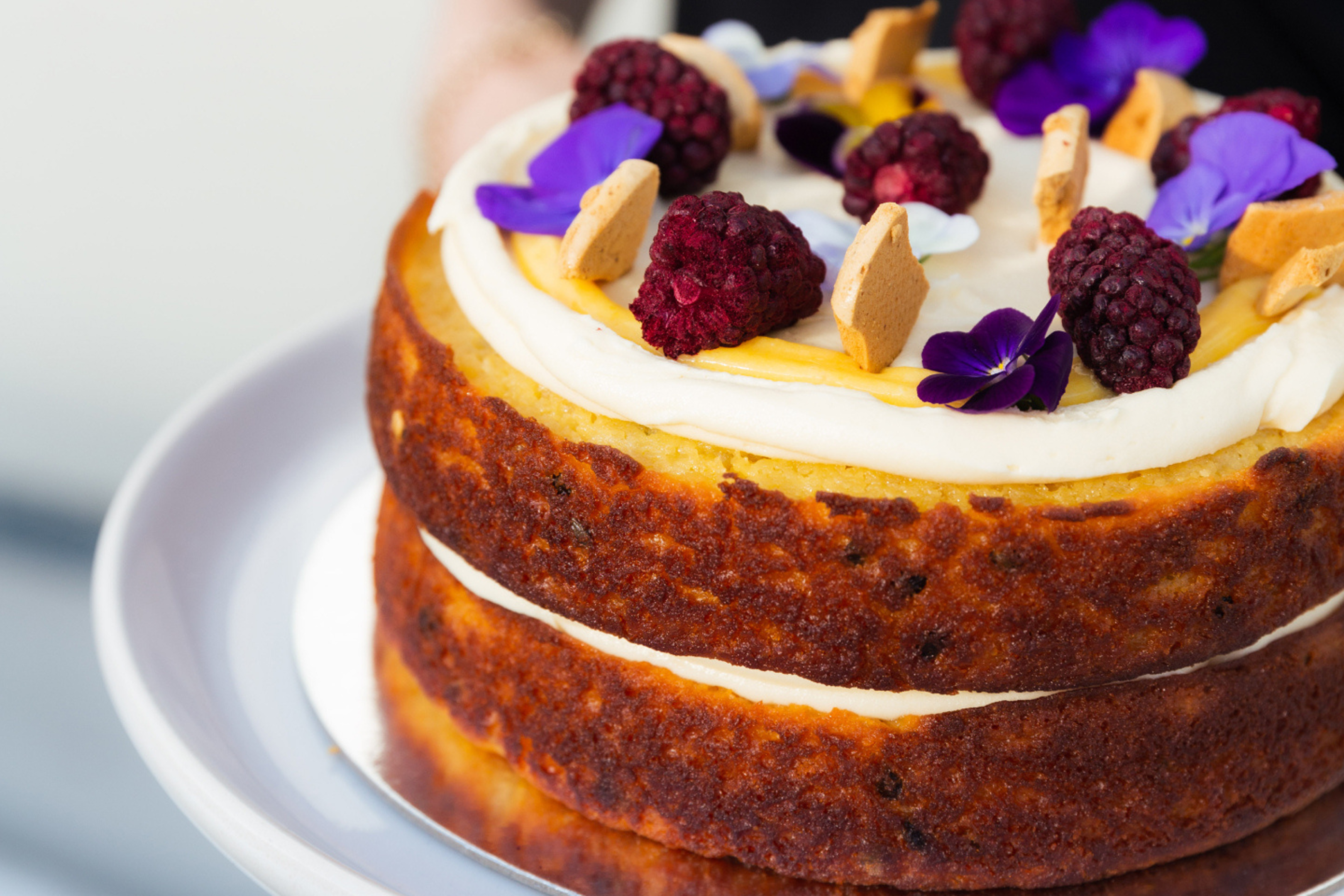passionfruit cake with edible flowers recipe