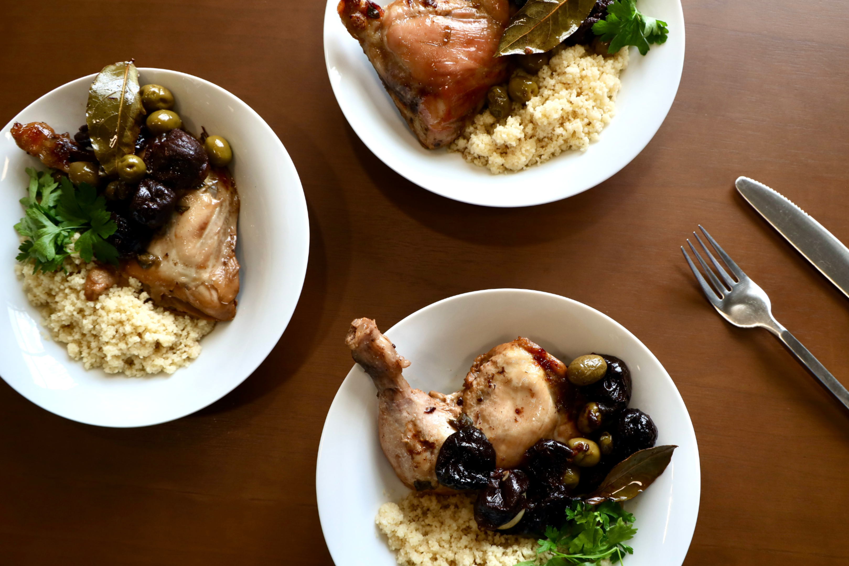 chicken marbella with couscous and olives
